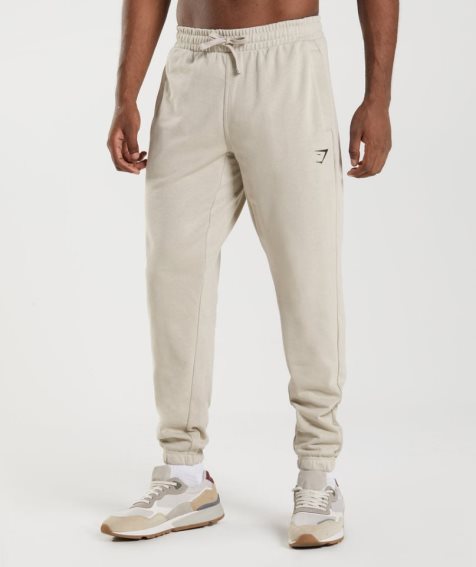 Men's Gymshark Essential Oversized Jogger Cream | NZ 2YVXMT